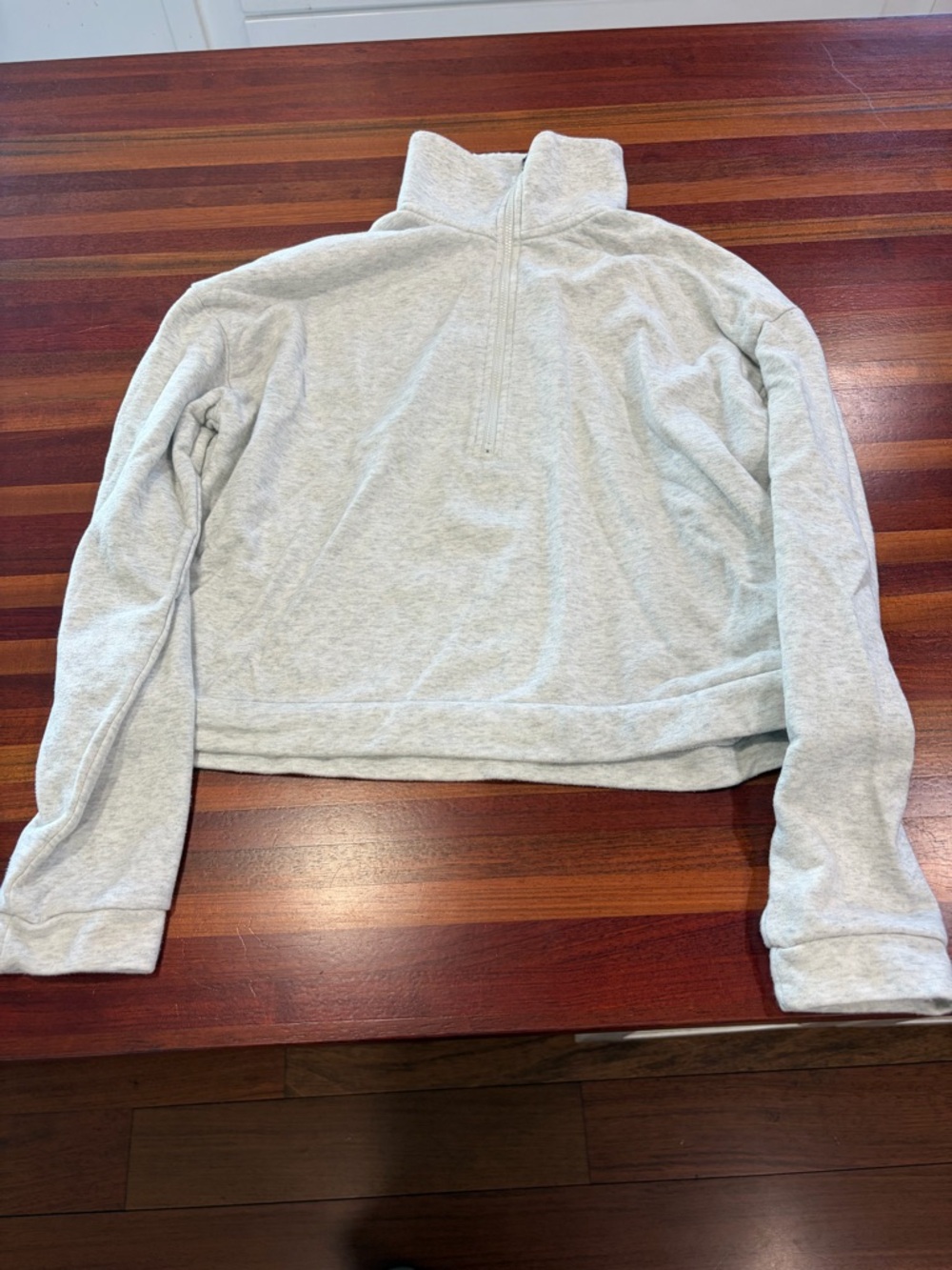 Zyia grey 1/4 zip crop pullover